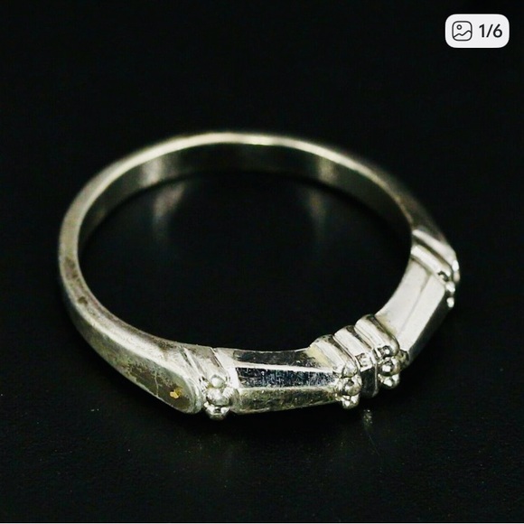 Clark & Coombs Vintage Modernist Pebbled Band Sterling Ring - Picture 1 of 6